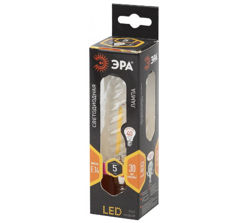 Лампа светодиодная Эра E14 5W 2700K F-LED BTW-5W-827-E14 Б0027935 Лампа светодиодная Эра E14 5W 2700K F-LED BTW-5W-827-E14 Б0027935