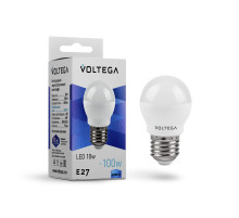 Лампа светодиодная Voltega E27 10W 4000K шар матовый VG2-G45E27cold10W 8456