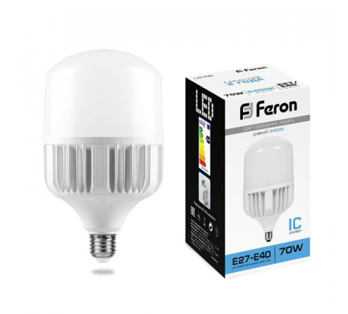 Лампа светодиодная Feron E27-E40 70W 6400K Цилиндр Матовая LB-65 25783 Лампа светодиодная Feron E27-E40 70W 6400K Цилиндр Матовая LB-65 25783