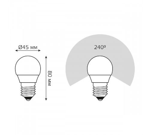 Лампа светодиодная Gauss E27 10W 4100K шар матовый 53220 Лампа светодиодная Gauss E27 10W 4100K шар матовый 53220