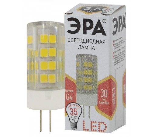 Лампа светодиодная Эра G4 3,5W 2700K LED JC-3,5W-220V-CER-827-G4 Б0027855 Лампа светодиодная Эра G4 3,5W 2700K LED JC-3,5W-220V-CER-827-G4 Б0027855
