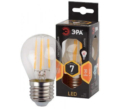 Лампа светодиодная Эра E27 7W 2700K F-LED P45-7W-827-E27 Б0027948 Лампа светодиодная Эра E27 7W 2700K F-LED P45-7W-827-E27 Б0027948