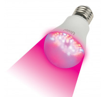 Лампа светодиодная для растений (09645) Uniel E27 9W прозрачная LED-A60-9W/SP/E27/CL ALM01WH
