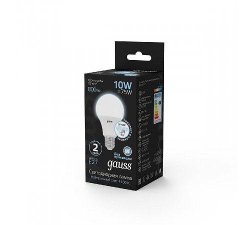 Лампа светодиодная сенсорная Gauss E27 10W 4100K матовая 102502210-M