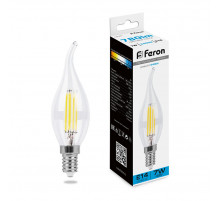 Лампа светодиодная Feron LB-67 Свеча на ветру E14 7W 6400K 38233