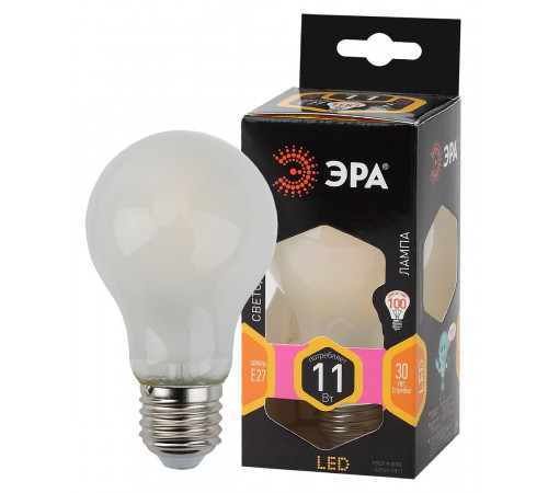 Лампа светодиодная Эра E27 11W 2700K F-LED A60-11W-827-E27 frost Б0035035
