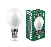 Лампа светодиодная Saffit SBG4511 шар E14 11W 4000K 55138