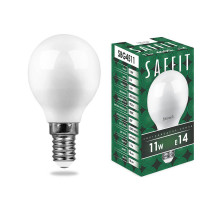 Лампа светодиодная Saffit SBG4511 шар E14 11W 4000K 55138