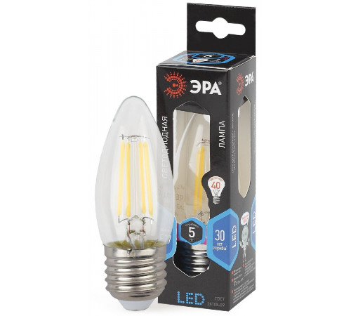 Лампа светодиодная Эра E27 5W 4000K F-LED B35-5W-840-E27 Б0027934 Лампа светодиодная Эра E27 5W 4000K F-LED B35-5W-840-E27 Б0027934