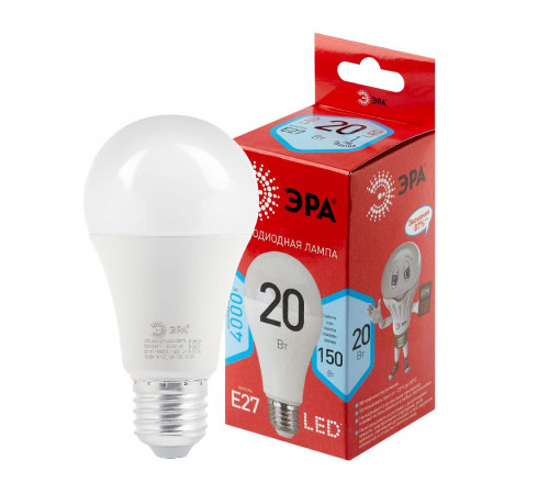Лампа светодиодная Эра E27 20W 4000K LED A65-20W-840-E27 R Б0049637 Лампа светодиодная Эра E27 20W 4000K LED A65-20W-840-E27 R Б0049637