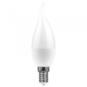 Лампа светодиодная Feron E14 9W 6400K свеча на ветру LB-570 38136