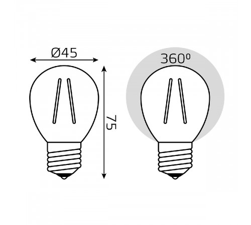 Лампа светодиодная Gauss Basic Filament E27 5,5W 4100K 1051226T