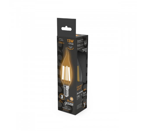 Лампа светодиодная Gauss Filament E14 13W 2700K 104801113 Лампа светодиодная Gauss Filament E14 13W 2700K 104801113