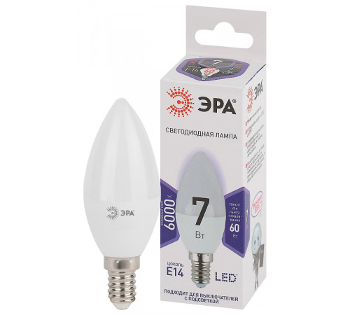 Лампа светодиодная Эра E14 7W 6000K LED B35-7W-860-E14 Б0031400 Лампа светодиодная Эра E14 7W 6000K LED B35-7W-860-E14 Б0031400