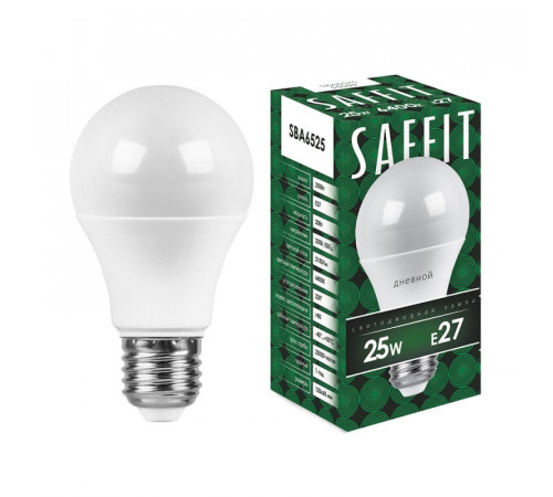 Лампа светодиодная Saffit SBA6525 шар E27 25W 6400K 55089 Лампа светодиодная Saffit SBA6525 шар E27 25W 6400K 55089