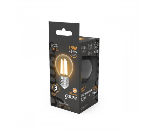 Лампа светодиодная Gauss Filament E27 13W 2700K 105802113 Лампа светодиодная Gauss Filament E27 13W 2700K 105802113