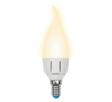 Лампа светодиодная (UL-00002416) Uniel E14 7W 3000K матовая LED-CW37 7W/WW/E14/FR PLP01WH