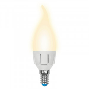 Лампа светодиодная (UL-00002416) Uniel E14 7W 3000K матовая LED-CW37 7W/WW/E14/FR PLP01WH