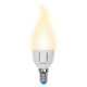 Лампа светодиодная (UL-00002416) Uniel E14 7W 3000K матовая LED-CW37 7W/WW/E14/FR PLP01WH