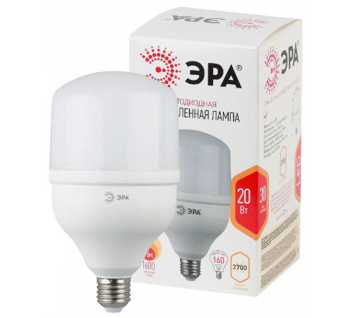 Лампа светодиодная Эра E27 20W 2700K LED POWER T80-20W-2700-E27 Б0027000 Лампа светодиодная Эра E27 20W 2700K LED POWER T80-20W-2700-E27 Б0027000