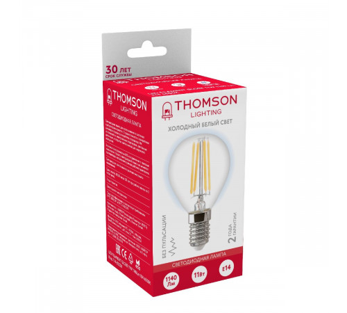 Лампа светодиодная Thomson Globe E14 11W 6500K шар TH-B2338 Лампа светодиодная Thomson Globe E14 11W 6500K шар TH-B2338