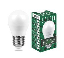 Лампа светодиодная Saffit SBG4511 шар E27 11W 6400K 55141