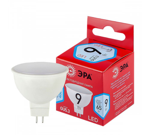 Лампа светодиодная Эра GU5.3 9W 4000K LED MR16-9W-840-GU5.3 R Б0050199 Лампа светодиодная Эра GU5.3 9W 4000K LED MR16-9W-840-GU5.3 R Б0050199