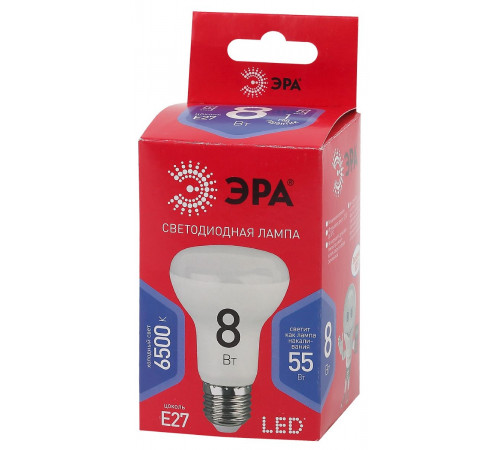 Лампа светодиодная Эра E27 8W 6500K LED R63-8W-865-E27 R Б0045336 Лампа светодиодная Эра E27 8W 6500K LED R63-8W-865-E27 R Б0045336