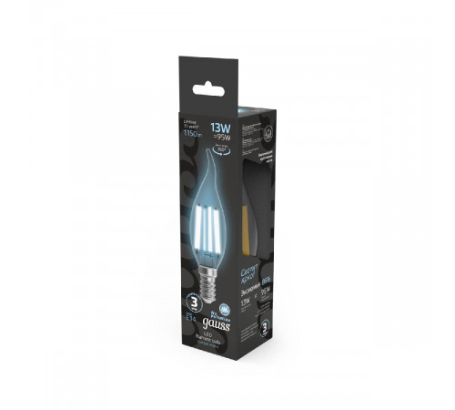 Лампа светодиодная Gauss Filament E14 13W 4100K 104801213 Лампа светодиодная Gauss Filament E14 13W 4100K 104801213