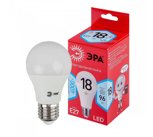Лампа светодиодная Эра E27 18W 4000K LED A65-18W-840-E27 R Б0052381 Лампа светодиодная Эра E27 18W 4000K LED A65-18W-840-E27 R Б0052381