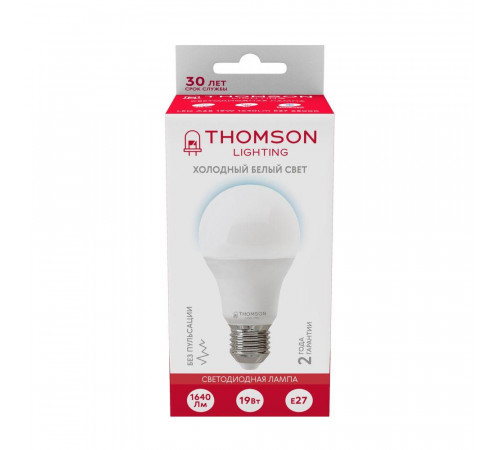 Лампа светодиодная Thomson E27 19W 6500K груша матовая TH-B2349 Лампа светодиодная Thomson E27 19W 6500K груша матовая TH-B2349