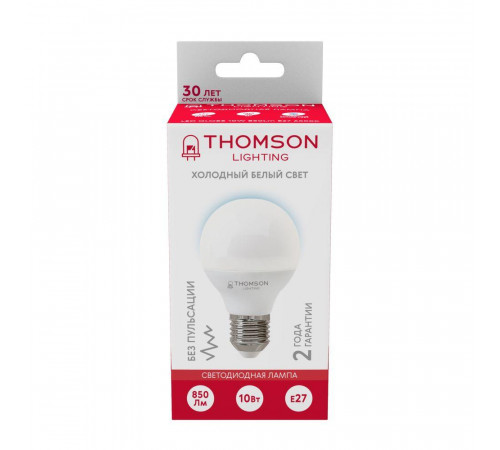 Лампа светодиодная Thomson E27 8W 6500K шар матовый TH-B2319 Лампа светодиодная Thomson E27 8W 6500K шар матовый TH-B2319