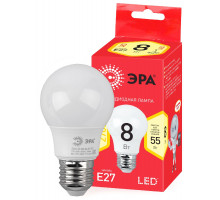 Лампа светодиодная Эра E27 8W 2700K ECO LED A55-8W-827-E27 Б0032095
