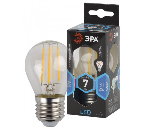 Лампа светодиодная Эра E27 7W 4000K F-LED P45-7W-840-E27 Б0027949 Лампа светодиодная Эра E27 7W 4000K F-LED P45-7W-840-E27 Б0027949