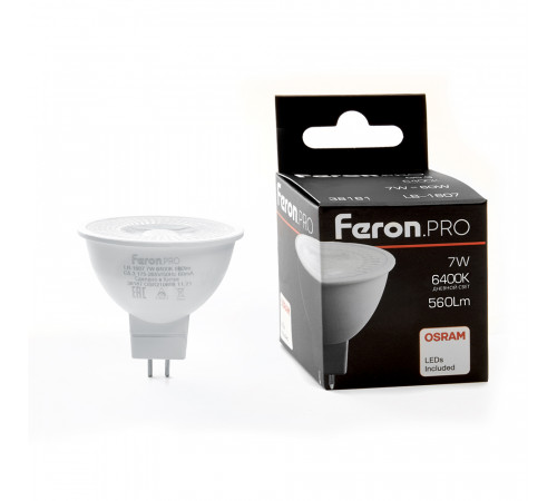 Лампа светодиодная Feron G5.3 7W 6400K рефлекторная LB-1607 38181 Лампа светодиодная Feron G5.3 7W 6400K рефлекторная LB-1607 38181