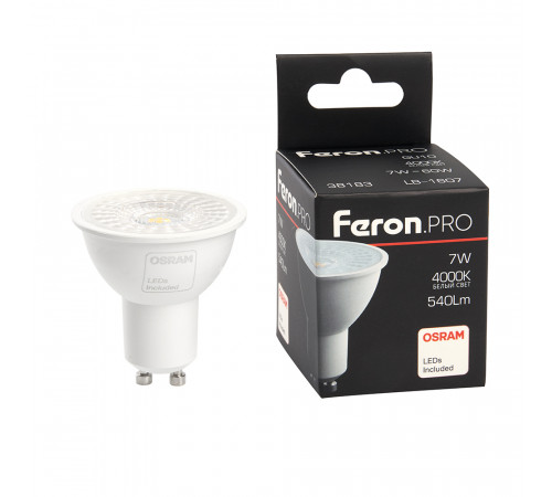 Лампа светодиодная Feron GU10 7W 4000K рефлекторная LB-1607 38183 Лампа светодиодная Feron GU10 7W 4000K рефлекторная LB-1607 38183