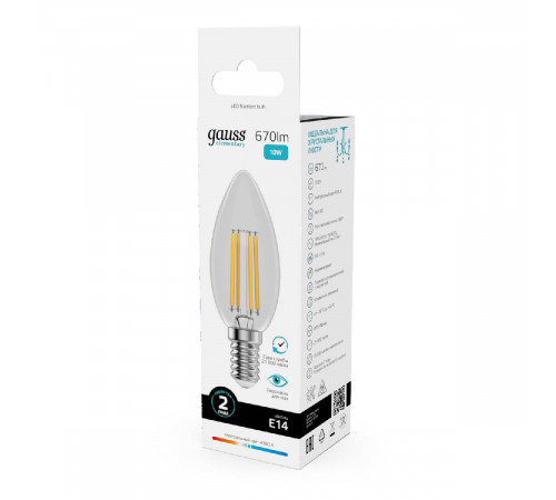 Лампа светодиодная Gauss Filament Elementary E14 10W 4100K 32120 Лампа светодиодная Gauss Filament Elementary E14 10W 4100K 32120
