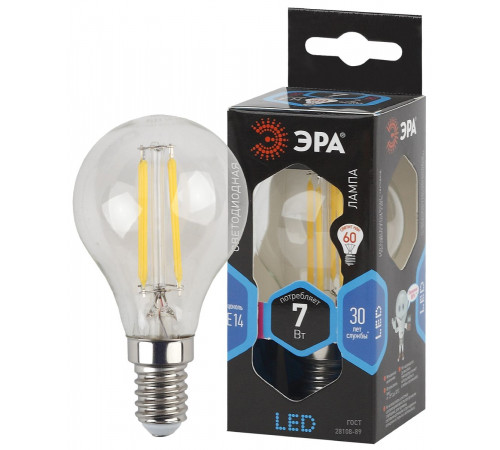 Лампа светодиодная Эра E14 7W 4000K F-LED P45-7w-840-E14 Б0049891
