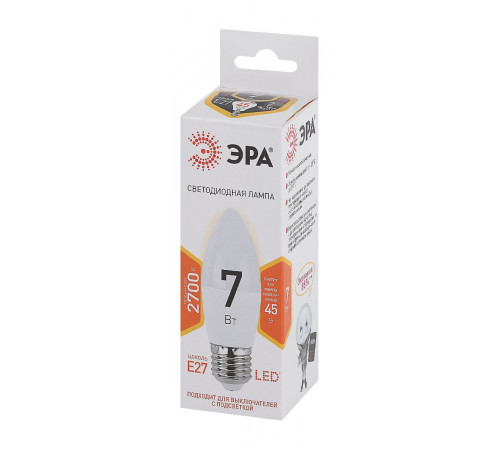 Лампа светодиодная Эра E27 7W 2700K LED B35-7W-827-E27 Б0028479 Лампа светодиодная Эра E27 7W 2700K LED B35-7W-827-E27 Б0028479