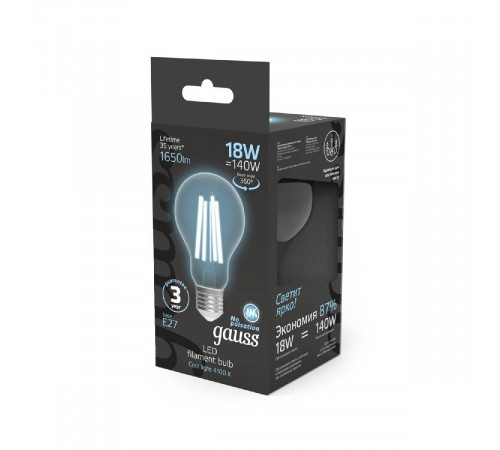 Лампа светодиодная Gauss Filament E27 18W 4100K 102902218 Лампа светодиодная Gauss Filament E27 18W 4100K 102902218