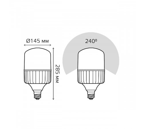 Лампа светодиодная Gauss E40 100W 4000K матовая 63420 Лампа светодиодная Gauss E40 100W 4000K матовая 63420