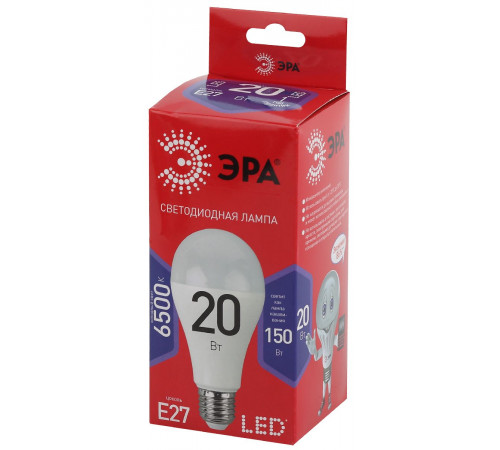 Лампа светодиодная Эра E27 20W 6500K LED A65-20W-865-E27 R Б0045326 Лампа светодиодная Эра E27 20W 6500K LED A65-20W-865-E27 R Б0045326