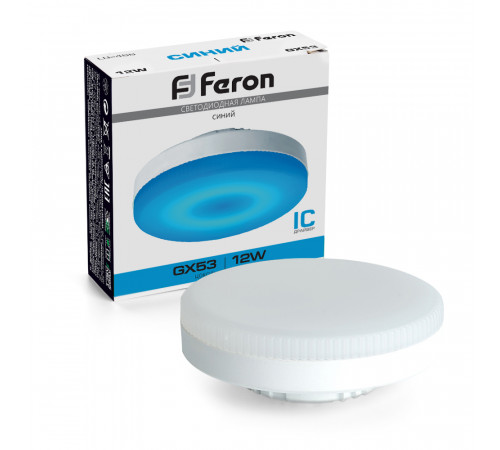Лампа светодиодная Feron LB-455 GX53 12W синий 51019 Лампа светодиодная Feron LB-455 GX53 12W синий 51019
