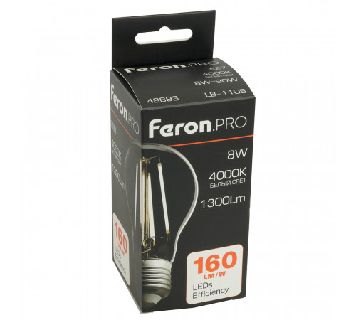 Светодиодная лампа Feron LB-1108 E27 8W 4000K 48893 Светодиодная лампа Feron LB-1108 E27 8W 4000K 48893