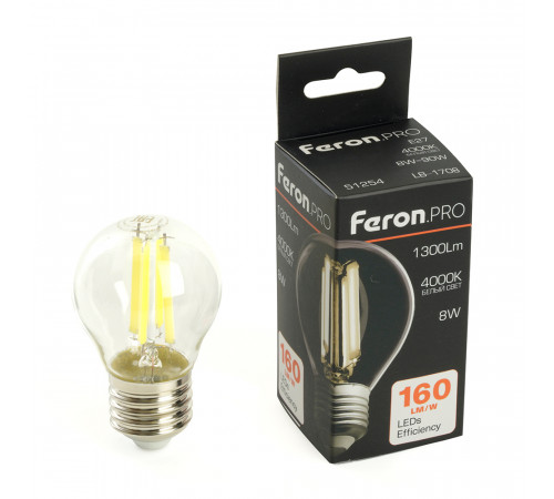 Лампа светодиодная Feron LB-1708 E27 8W 4000K 51254 Лампа светодиодная Feron LB-1708 E27 8W 4000K 51254