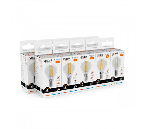 Лампа светодиодная Gauss Filament Elementary E14 8W 2700K 52118
