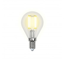 Лампа светодиодная (UL-00000197) Uniel E14 6W прозрачная LED-G45-6W/WW/E14/CL PLS02WH