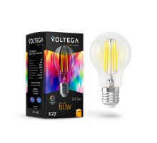 Лампа светодиодная Voltega E27 7W 2800K груша прозрачная VG10-A60E27warm7W-F 7140