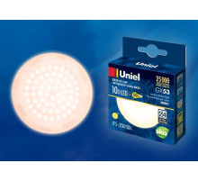 Лампа светодиодная (UL-00003722) Uniel GX53 10W 3000K матовая LED-GX53-10W/WW/GX53/FR PLZ01WH