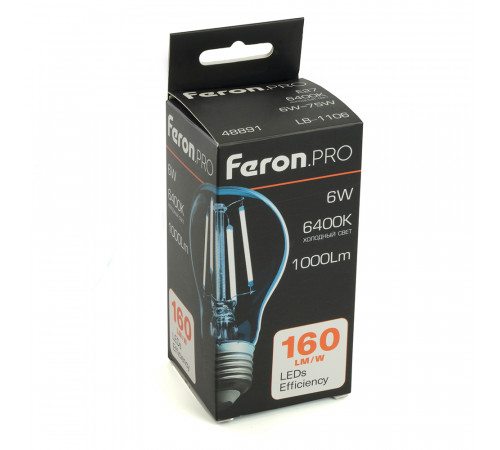 Светодиодная лампа Feron LB-1106 E27 6W 6400K 48891 Светодиодная лампа Feron LB-1106 E27 6W 6400K 48891
